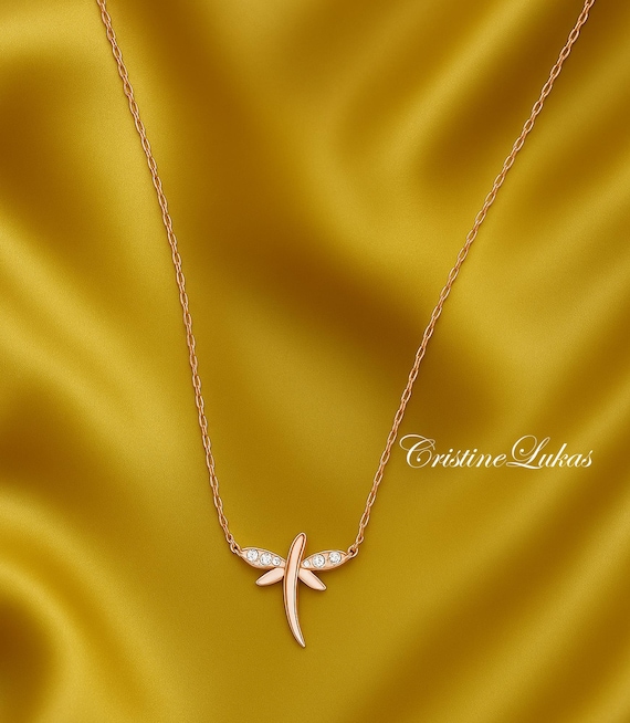 Collana Libellula In Argento Sterling Con Zirconia - Ciondolo Regalo Per Donna, 45+5 Cm - 2