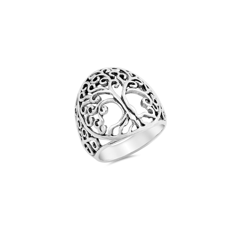 Sterling Silver Family Tree Ring: Roots & Branches Design - Etsy