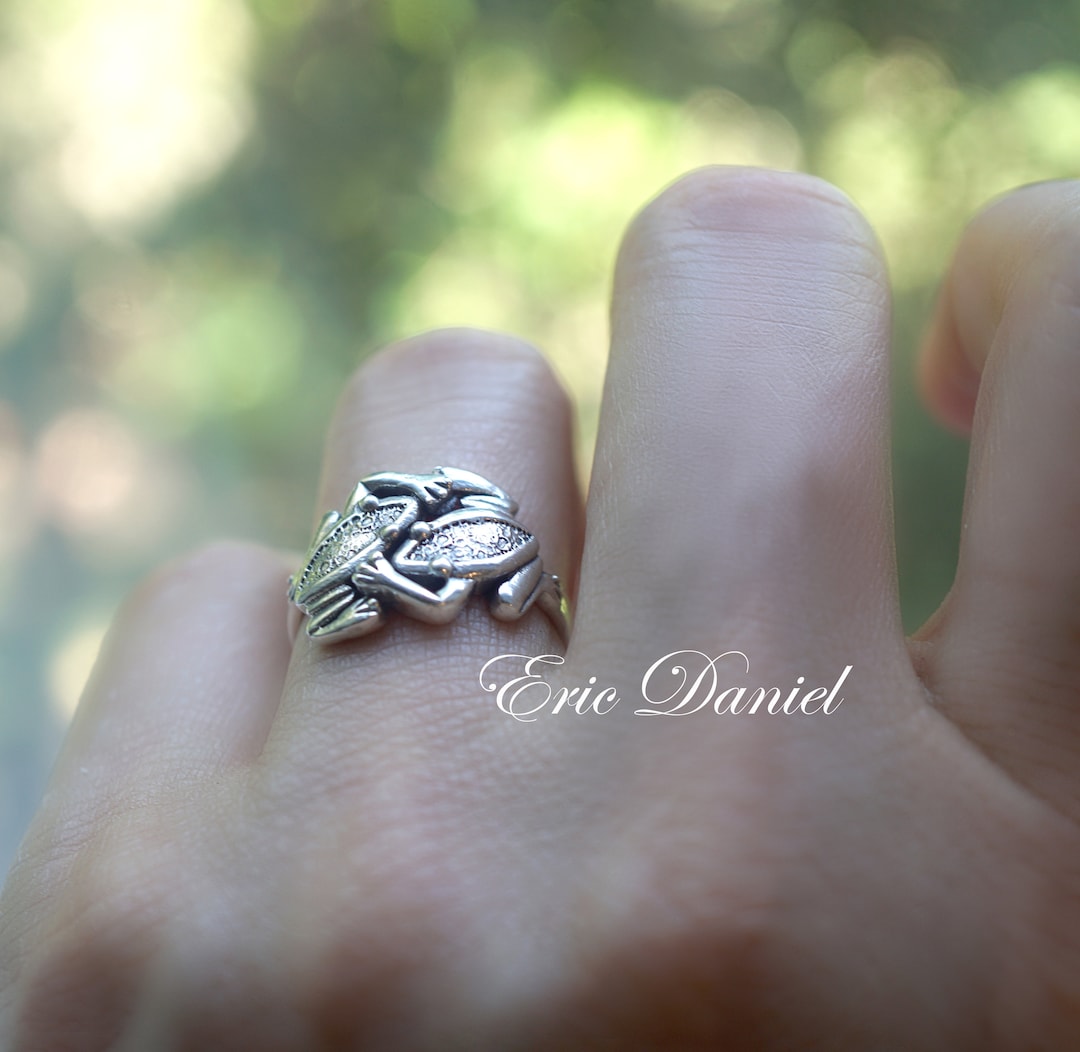 Sterling Silver Frogs in Love Ring, His and Her Ring, Promise Ring ...