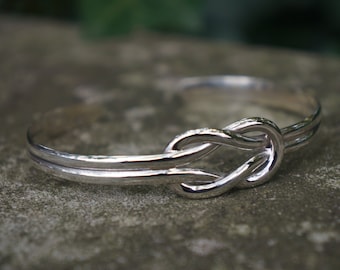 ブレスレット STONEHENgE Stonehenge Love Knot silver bracelet Sterling Silver Intertwined Love Knot & Infinity Cuff Bangle