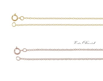 14K Gold Filled Cable Chains in Yellow Gold or Rose Gold. Chain Necklace, Chains for Pendant or Charms.