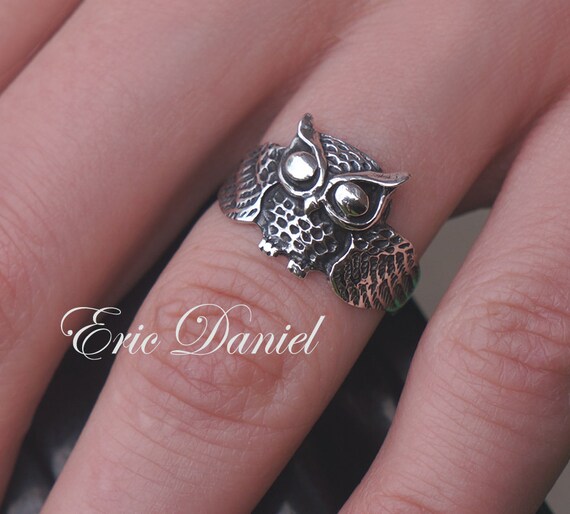 Anillo de buho unisex de plata de ley para hombre o mujer joyeria simbolica oxidado anillo de sabiduria antigua anillo de pajaro anillo de naturaleza. Etsy Espana
