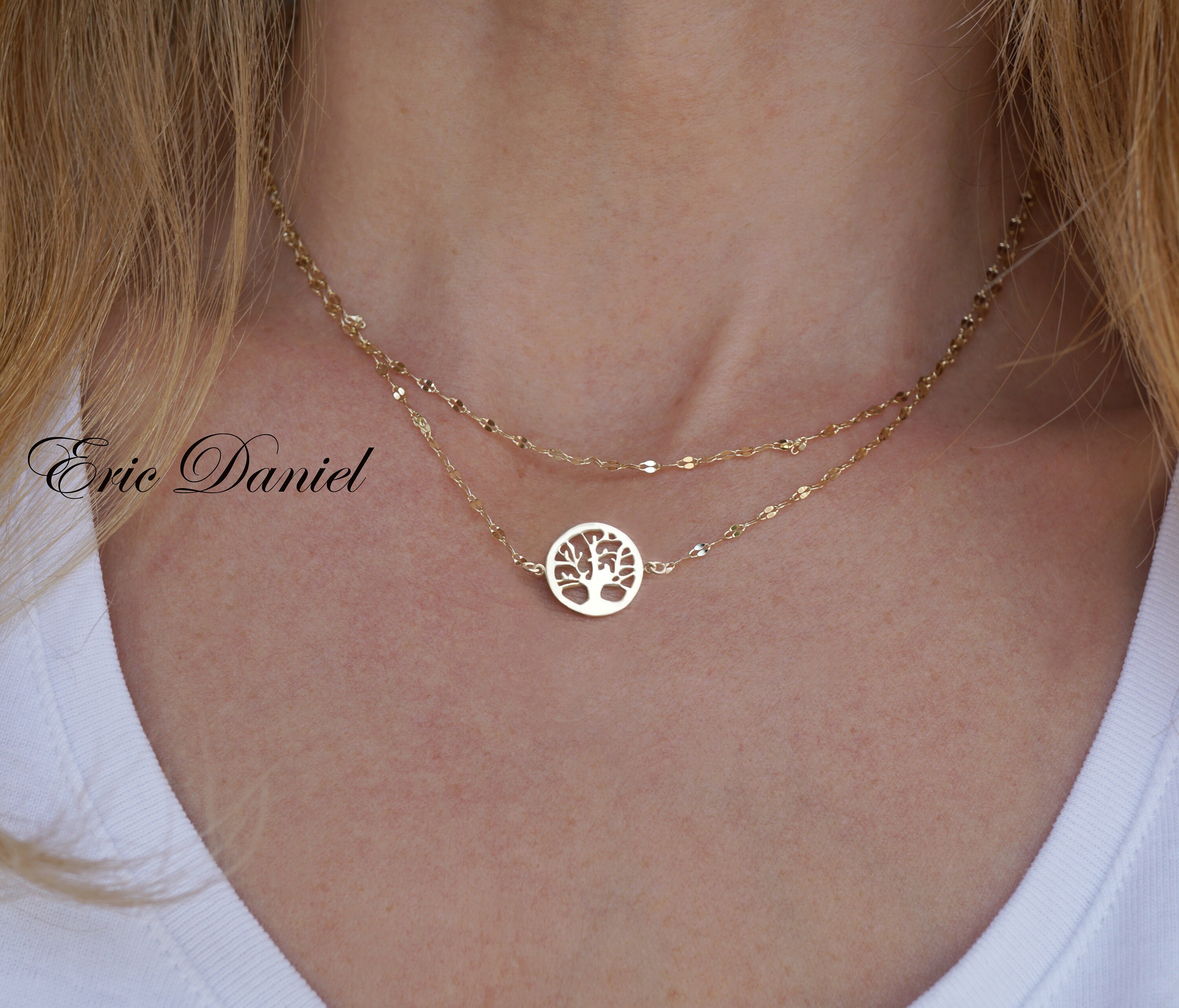 Layered Tree of Life Necklace in Solid 