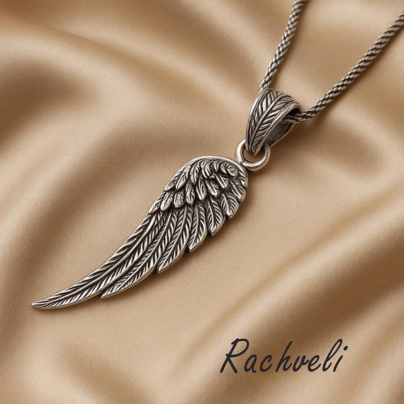 Jewelry Affairs Collana con ciondolo a forma di ala d'angelo, in argento Sterling, 45,7