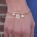 Personalized Monogram Bangle, Choose Your Initials, Personalized Bracelet, Extendable Initials Bangle With Birthstone & Pearl Bead For Woman 
