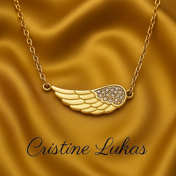 Collana Con Ciondolo a Forma Di Ali Di Angelo Custode, in Argento
