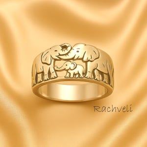 Elefantenfamilie Goldring: Good Luck Unisex Band