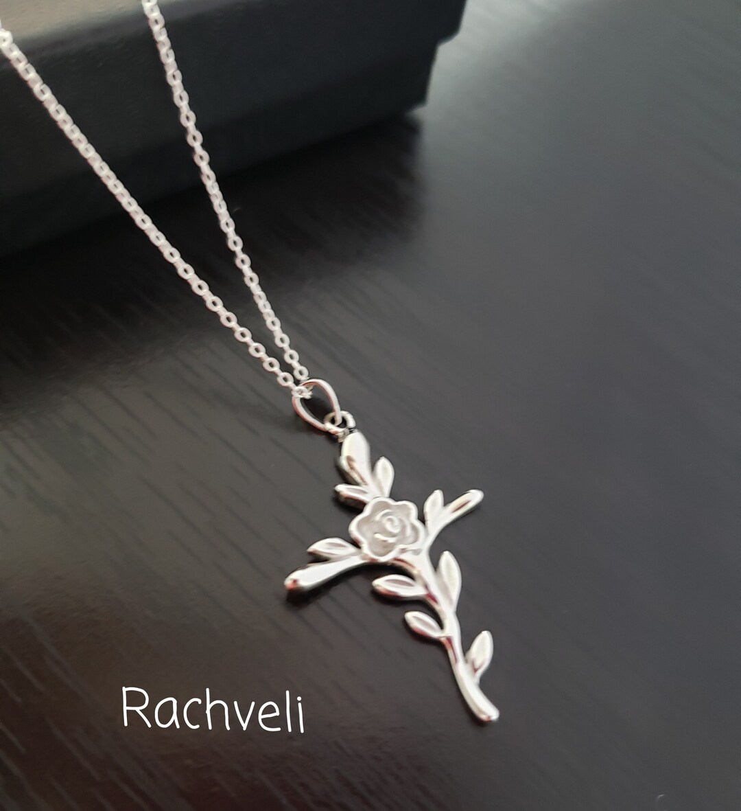 Sterling Silver Flower Cross Necklace: Inspirational Faith Gift - Etsy