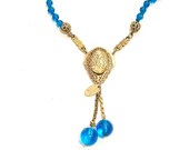 MIRIAM HASKELL Rare Birds Long Necklace Signed Vintage 1940 39 s Art Glass NECKLACE Pendant Long Delicate Designer Couture
