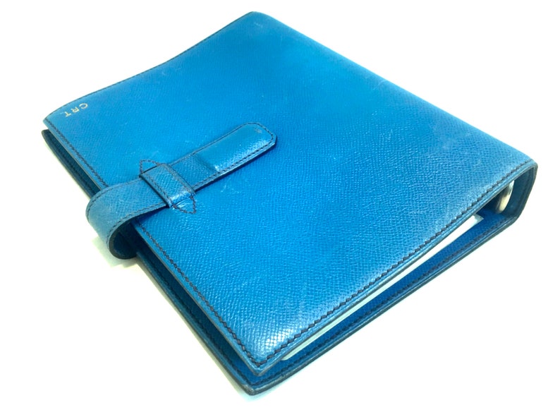 HERMES Vintage Iconic Blue Leather Day Planner Organizer Etsy