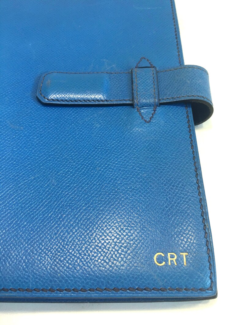 HERMES Vintage Iconic Blue Leather Day Planner Organizer Etsy