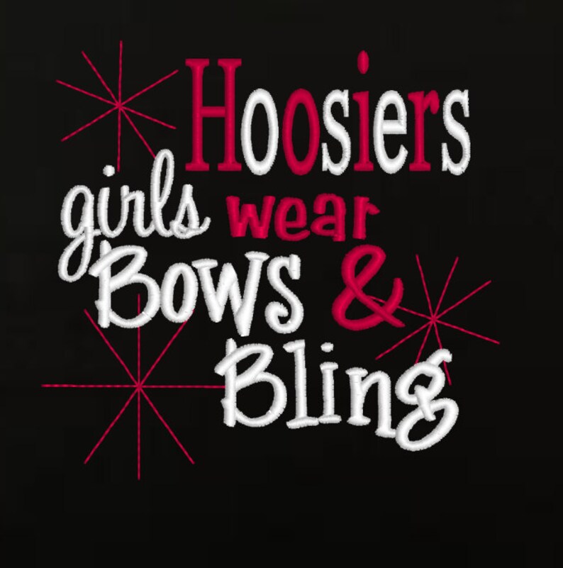 Hoosier Indiana Girls wear bows and Bling bib