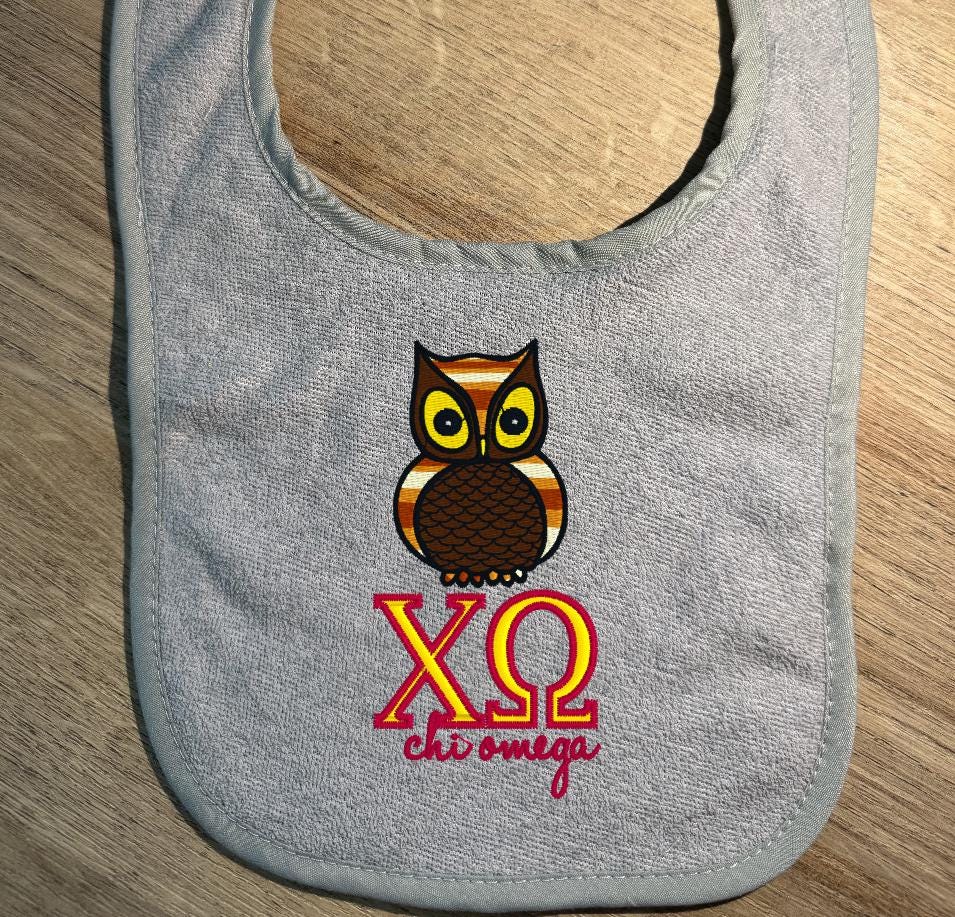 Chi Omega CHI O Custom OWL  DIGITAL Embroidery File