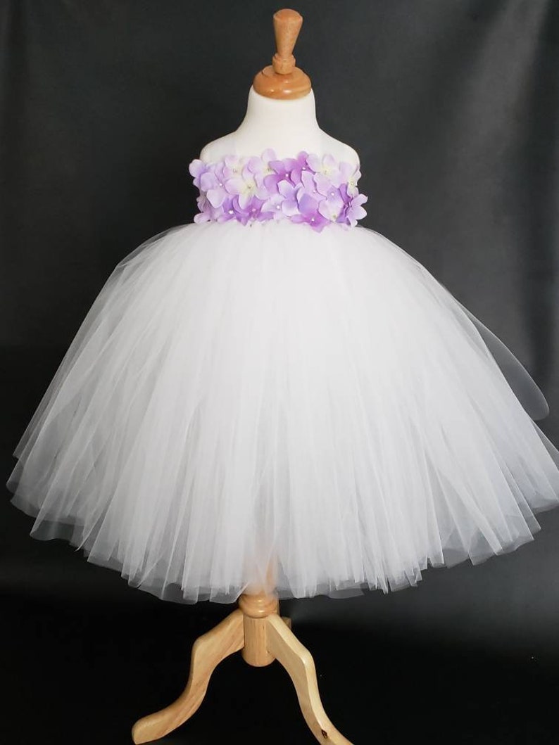 Flower Girl Tutu Dress White Ball Gown White Flower Girl Tutu Dress Flower Girl Tutu Dress Pageant Tutu Dress White Tutu Dress