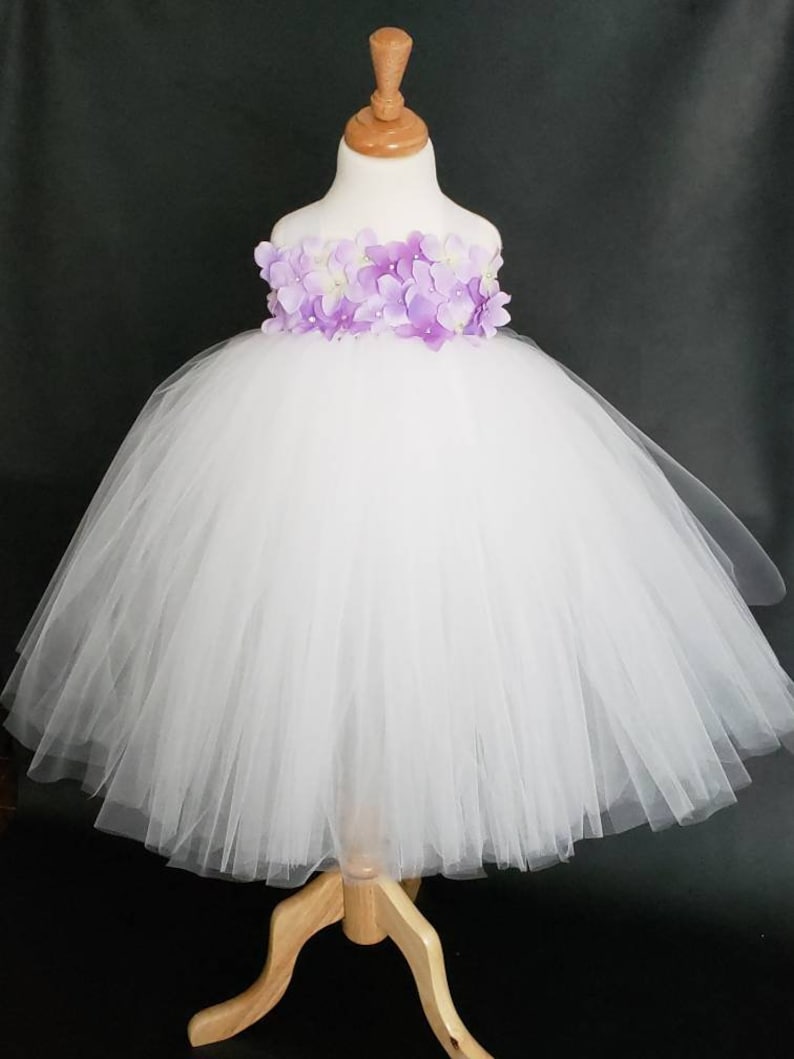 Flower Girl Tutu Dress White Ball Gown White Flower Girl Tutu Dress Flower Girl Tutu Dress Pageant Tutu Dress White Tutu Dress