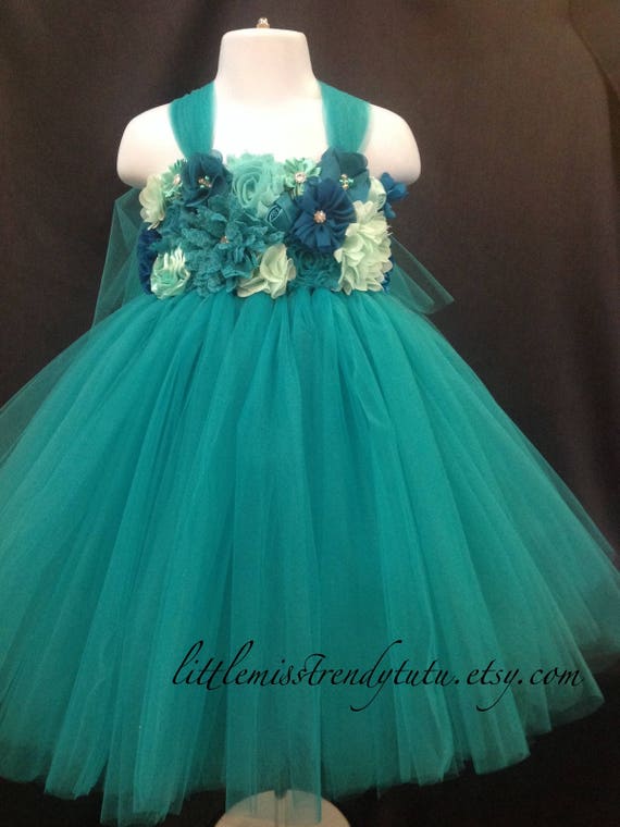 dark teal flower girl dresses