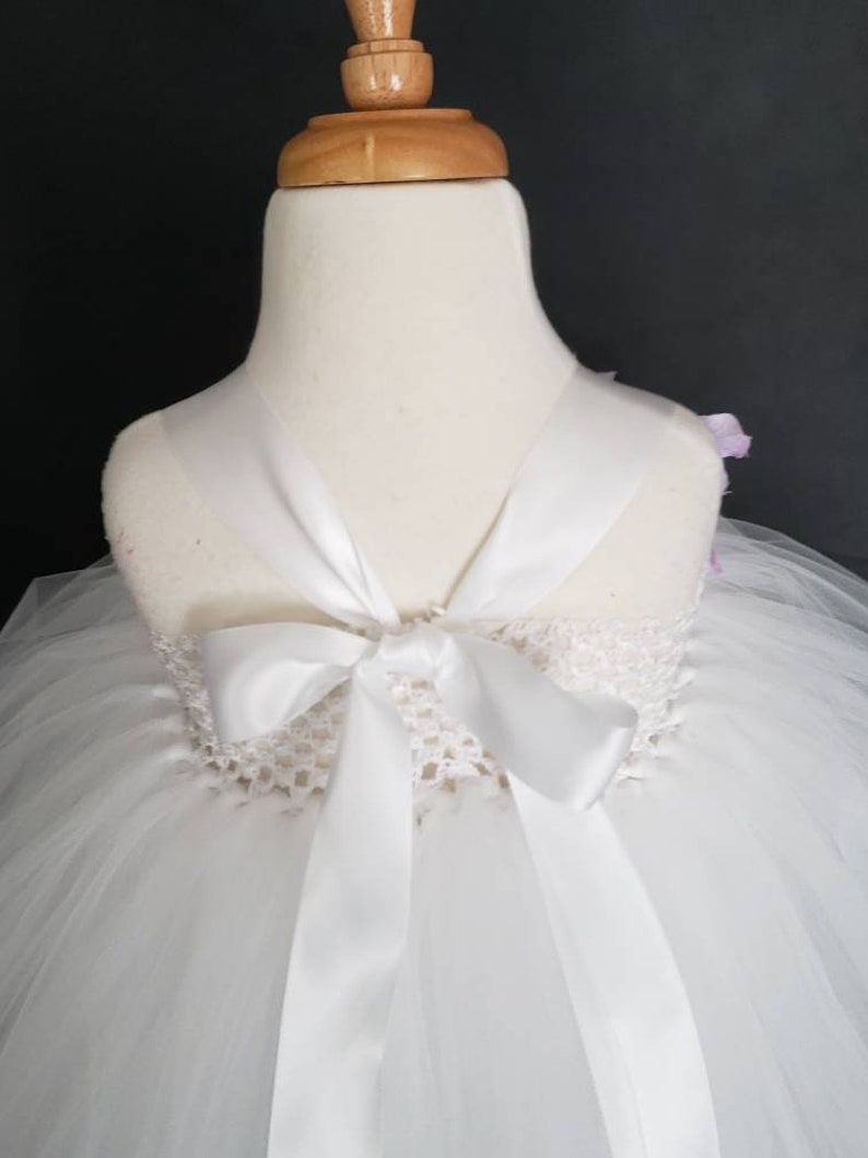 Flower Girl Tutu Dress White Ball Gown White Flower Girl Tutu Dress Flower Girl Tutu Dress Pageant Tutu Dress White Tutu Dress