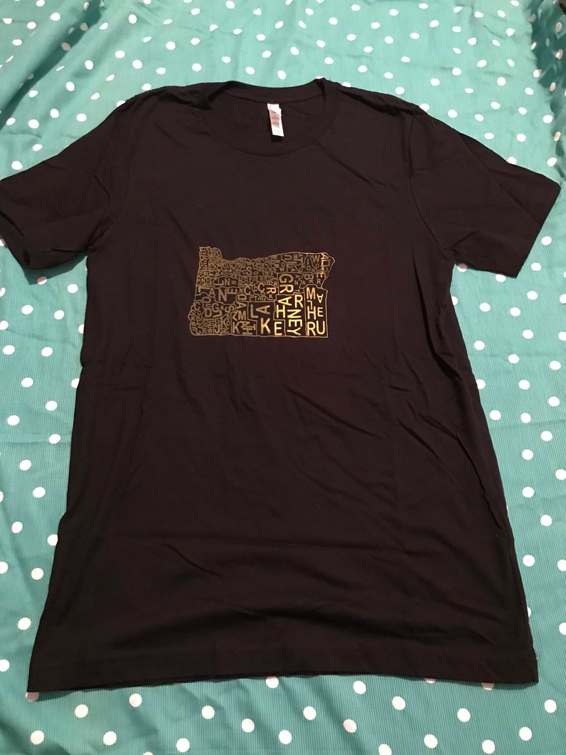 Oregon and Arizona County Map T-shirts Screenprinted