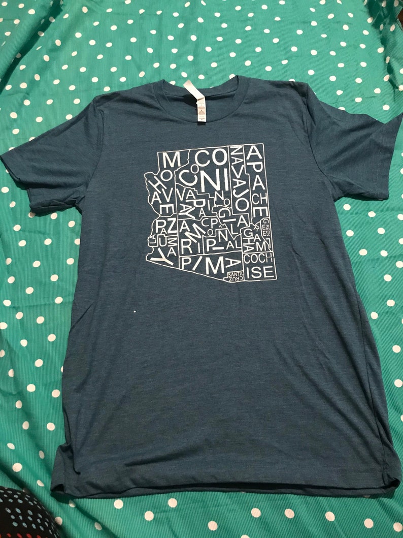 Oregon and Arizona County Map T-shirts Screenprinted