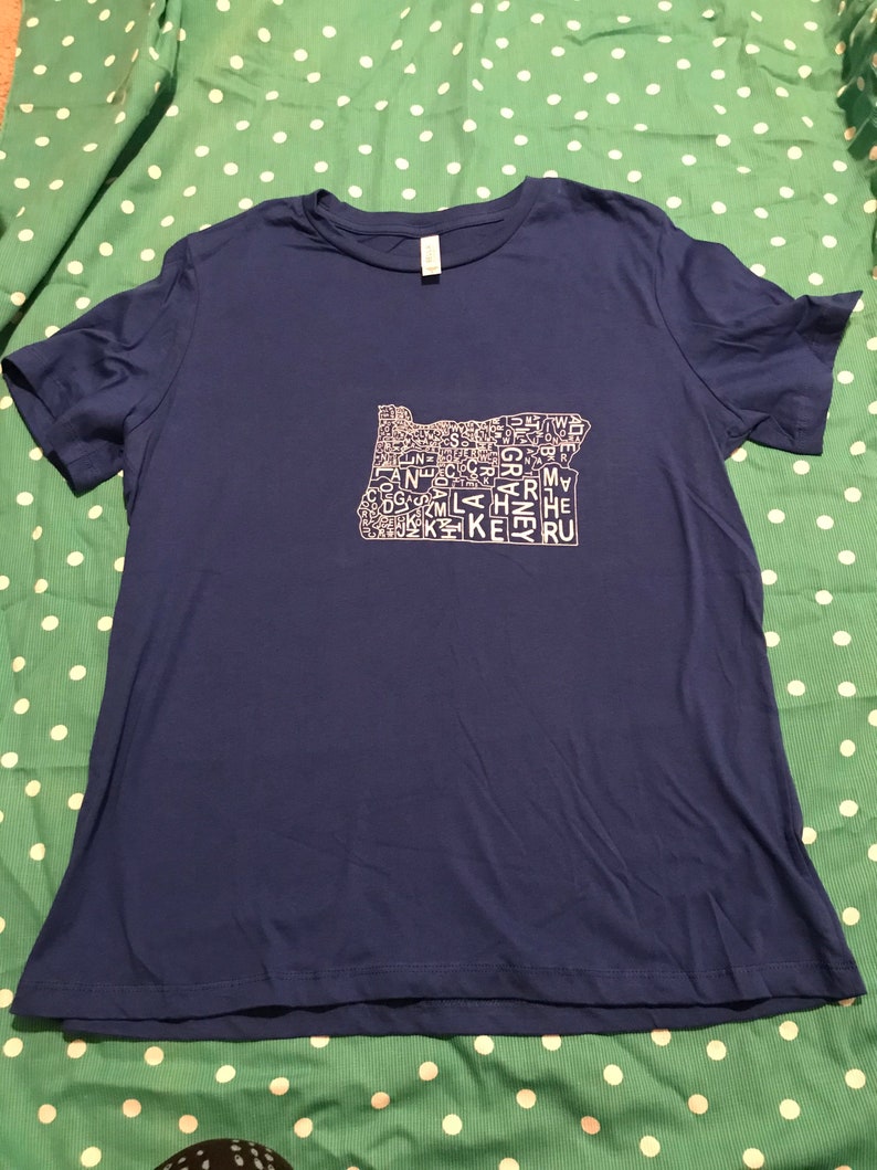 Oregon and Arizona County Map T-shirts Screenprinted