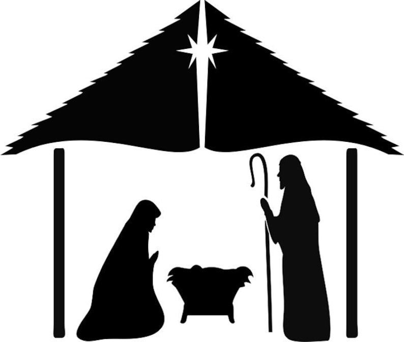 Nativity Scene Stencil Mary Jesus Joseph Baby Jesus Stencil Etsy