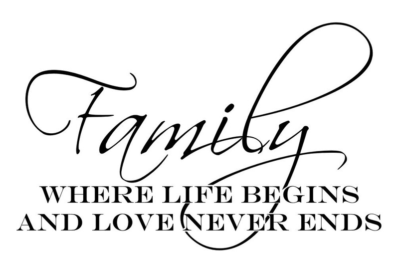 Familia Donde La Vida Comienza Y El Amor Nunca Termina Familia donde la vida comienza y el amor nunca termina DECAL | Etsy