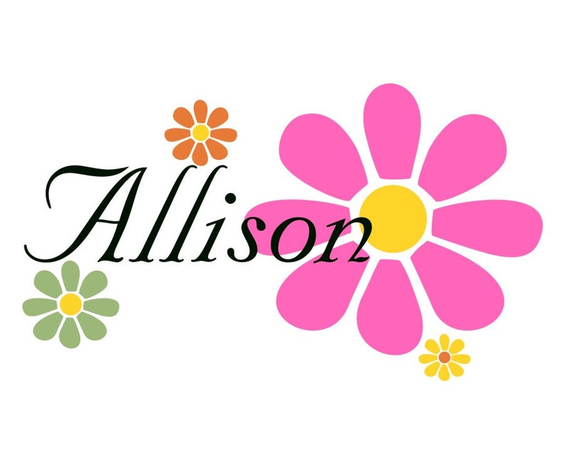 Daisy Name Monogram Wall Lettering Flower Stencil for Walls Etsy