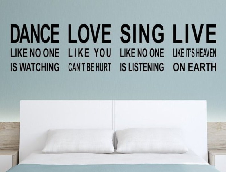 Subway Art Dance Love Sing Live Wall DECAL for Walls Wood Etsy
