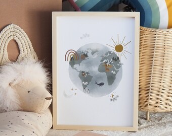 Earth Print - Nursery Wall Art