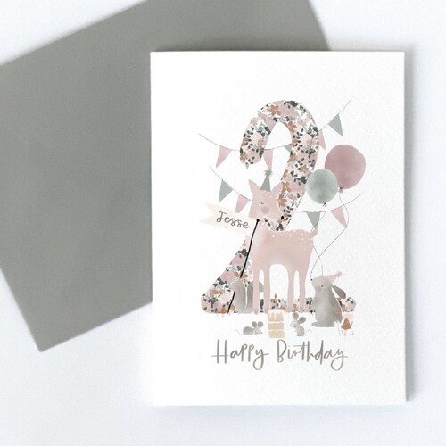 First Birthday Card Can Be Personalised Safari Party - Etsy