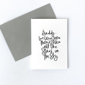 Tarjeta Te/Te amamos más que a todas las estrellas del cielo, se puede personalizar, tarjeta de aniversario, tarjeta Te amo,