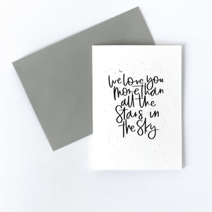 I / We Love You More Than All The Stars In The Sky Card, Can be personalised, Father’s Day Card, anniversary card, I love you card,