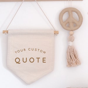 Custom Quote Hanging Banner 24cmx24cm more font choices and lettering colours available