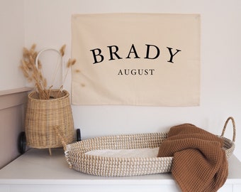 Personalised Wall Hanging Serif Font - Custom Name Banner 70x50cm - more hanging options available
