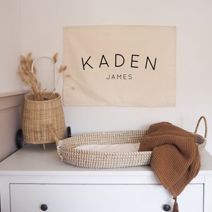 Personalised Wall Hanging Narrow Font - Custom Name Banner 70x50cm - more hanging options available