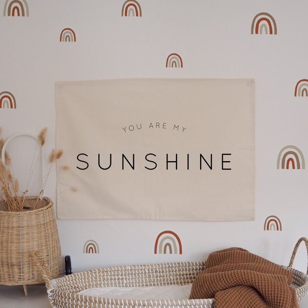 You are my Sunshine Wall Hanging - Choose your own vinyl colour 70x50cm - now with eyelet option