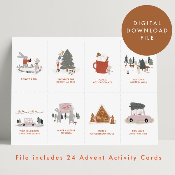 Advent Christmas Activity Cards DIGITAL DOWNLOAD FILE