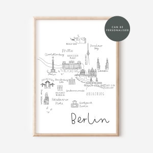 Impression de carte de Berlin | Peut être personnalisé