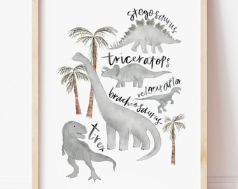 Dinosaur Print - PDF File, Digital Download only, Printable 8x10”