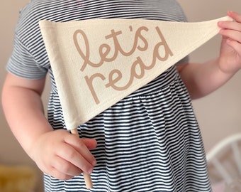 Let’s Read Pennant Flag, more lettering colours available