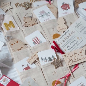 Advent Christmas Activity Cards With Personalised Storage Bag image 3