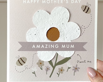 Mother’s Day Card with Plantable Seed Paper Daisy