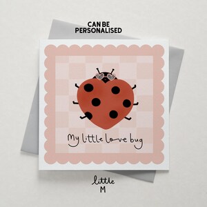 Little Love Bug Card - può essere personalizzato, disponibile in più colori