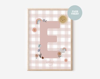 Fiver Friday Gingham Initial Print