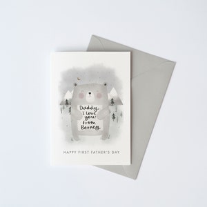 Gepersonaliseerde Vaderdagkaart, schrijf je eigen bericht, Vaderdagkaart van kind, van buik, Daddy Card, Eerste Vaderdag