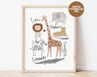 Safari Print JPG, Digital Download only, Printable