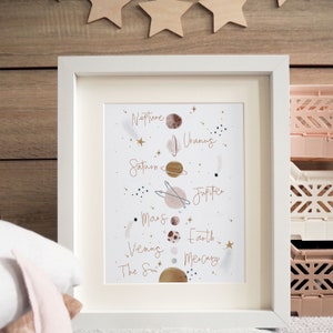 Solar System Print with white background image 1
