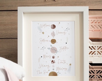 Solar System Print with white background