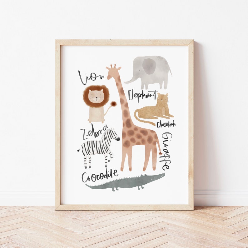 Safari Animals Print Can be personalised image 3