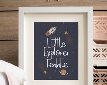 Little Explorer Personalised Space Print
